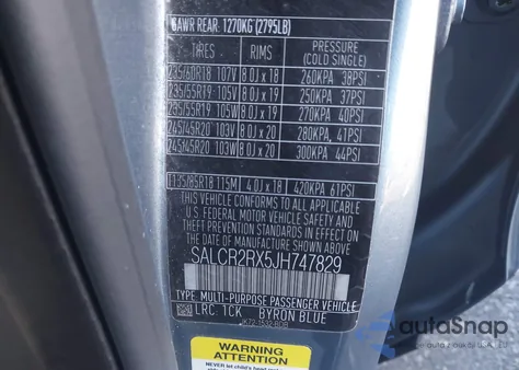 2018 Land Rover Discovery Sport Hse from USA, damaged, VIN SALCR2RX5JH747829